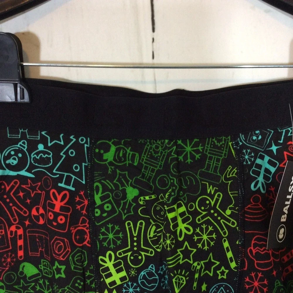 Ballsy Brand Men's Christmas Underwear Holiday‎ Boxer Briefs Size L Novelty Fun